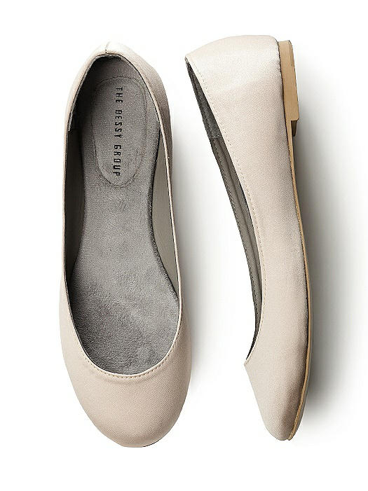 silver satin ballet flats