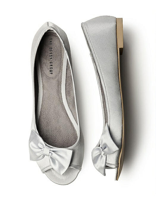 Satin Peep Toe Bridal Ballet Flats The Dessy Group