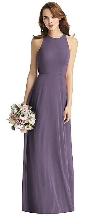 aubergine bridesmaid dress