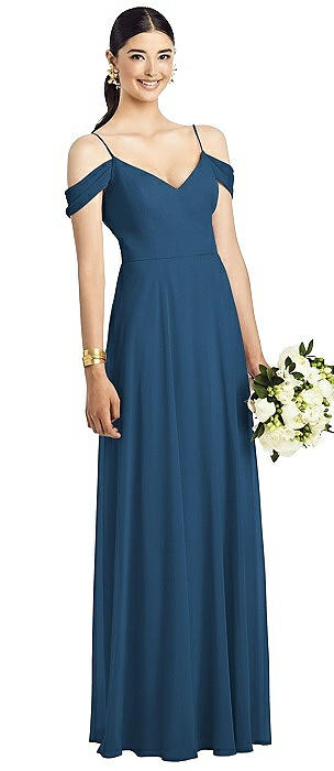 dusk blue bridesmaid dress