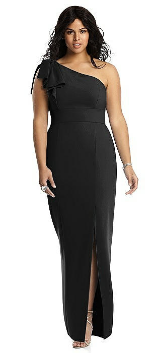 after six one shoulder gown