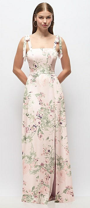 dessy floral bridesmaid dress