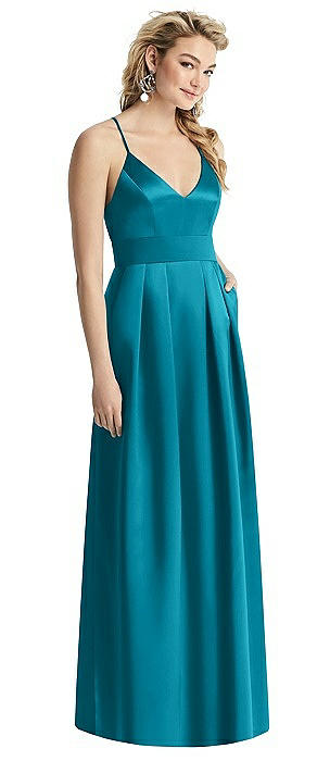 oasis blue pleated dress