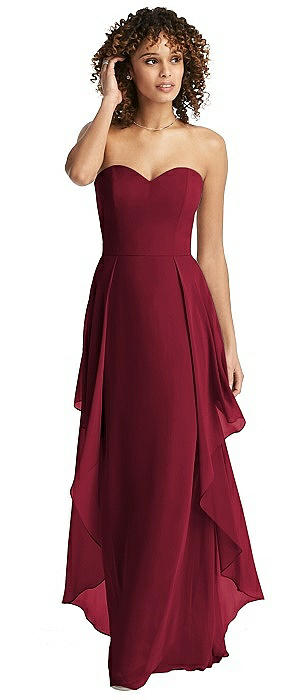 maroon bridesmaid gown