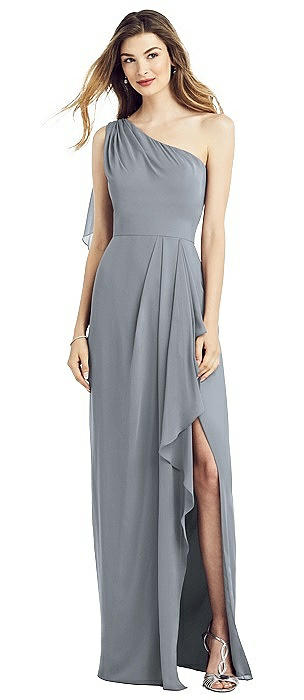 after six one shoulder gown