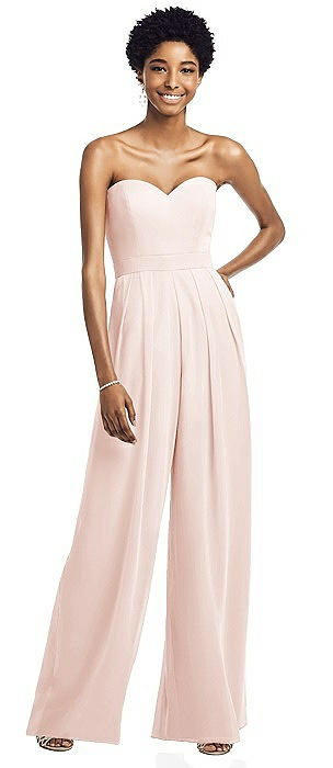 blush jumpsuit bridesmaid