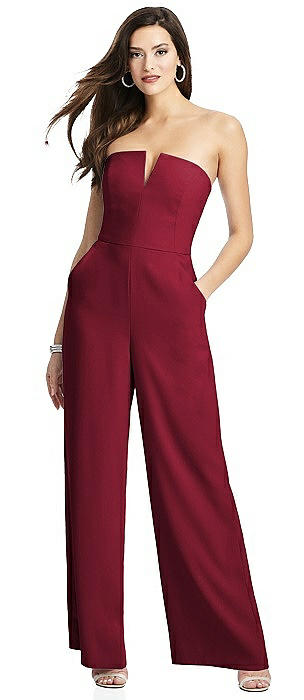 red bridesmaid jumpsuit