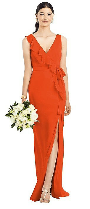 tangerine bridesmaid dresses