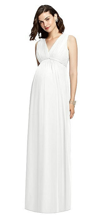 white chiffon maternity dress