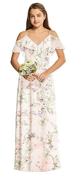 dessy floral bridesmaid dress